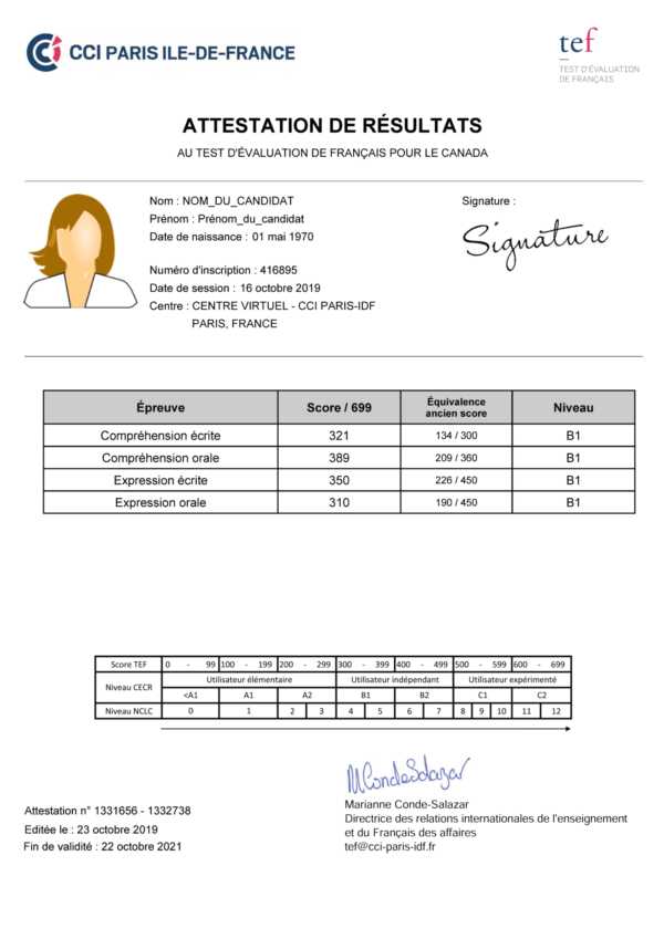 TEF Certificate Online